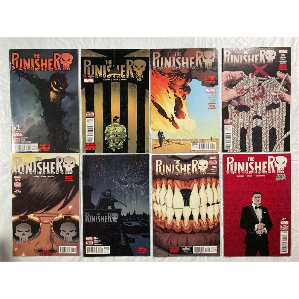 The Punisher No. 1, 5, 6, 8, 9, 14, 16, 17 (2016-17)  Marvel Comic Book Set Lot